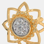 0.072 Ct Round Earrings with Purity of 14Kt