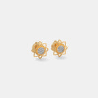 0.072 Ct Round Earrings with Purity of 18Kt