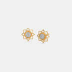0.072 Ct Round Earrings with Purity of 18Kt