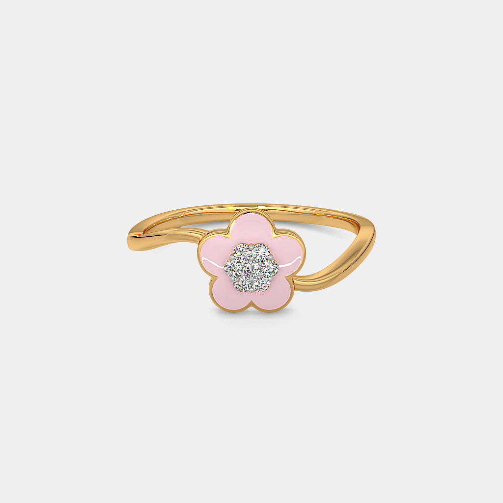 0.035 Ct Round KidsRings with Purity of 18Kt