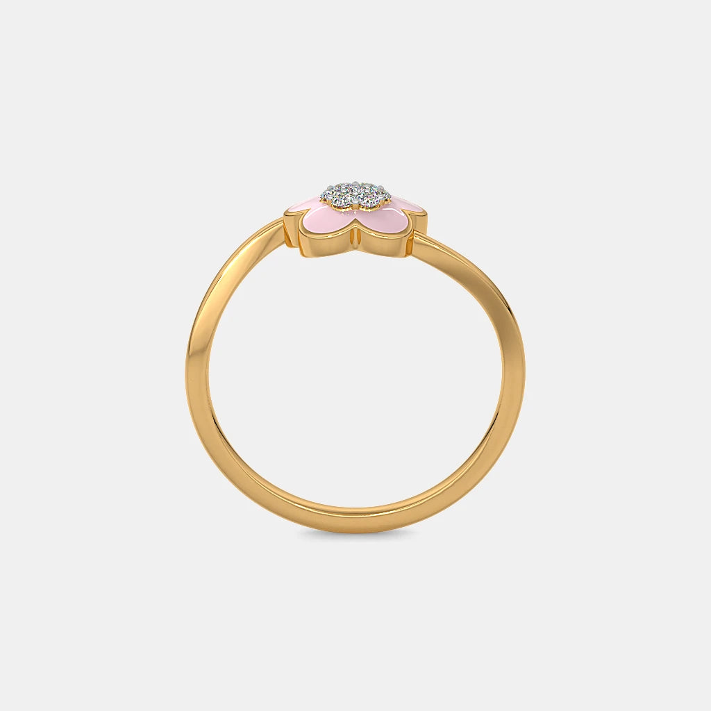 0.035 Ct Round KidsRings with Purity of 14Kt
