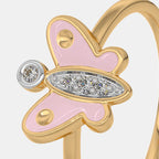 0.016 Ct Round KidsRings with Purity of 18Kt