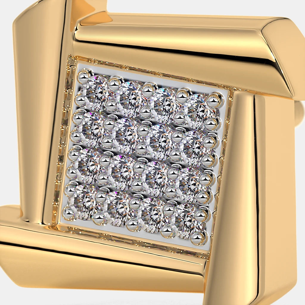 0.087 Ct Round Earrings with Purity of 14Kt