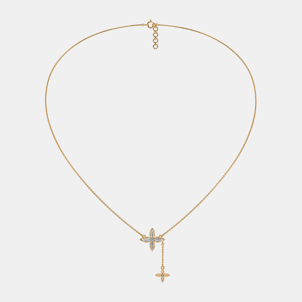 0.017 Ct Round necklaces with Purity of 14Kt