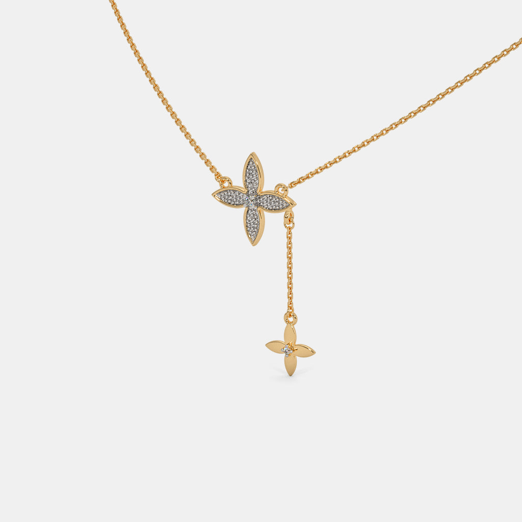 0.017 Ct Round necklaces with Purity of 14Kt