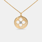 0.018 Ct Round necklaces with Purity of 14Kt