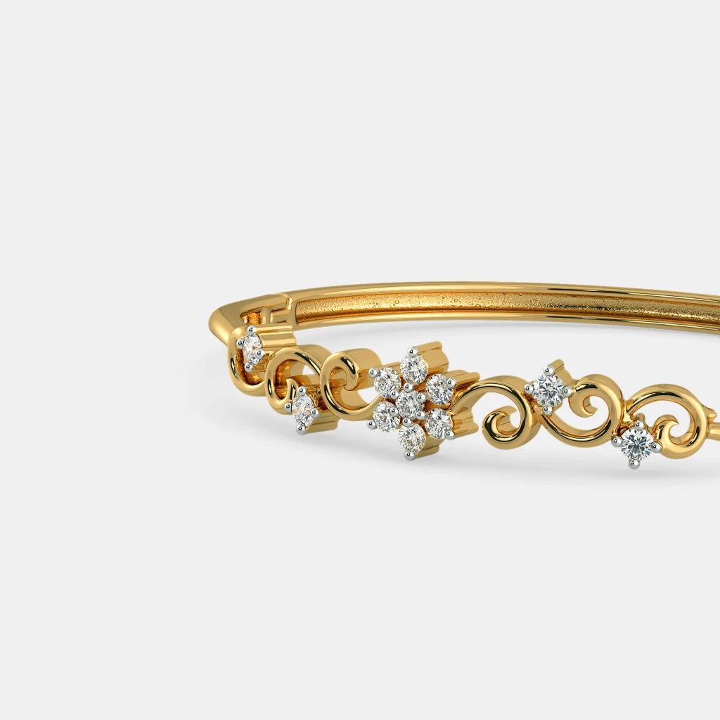 0.417 Ct Round bangles with Purity of 14Kt