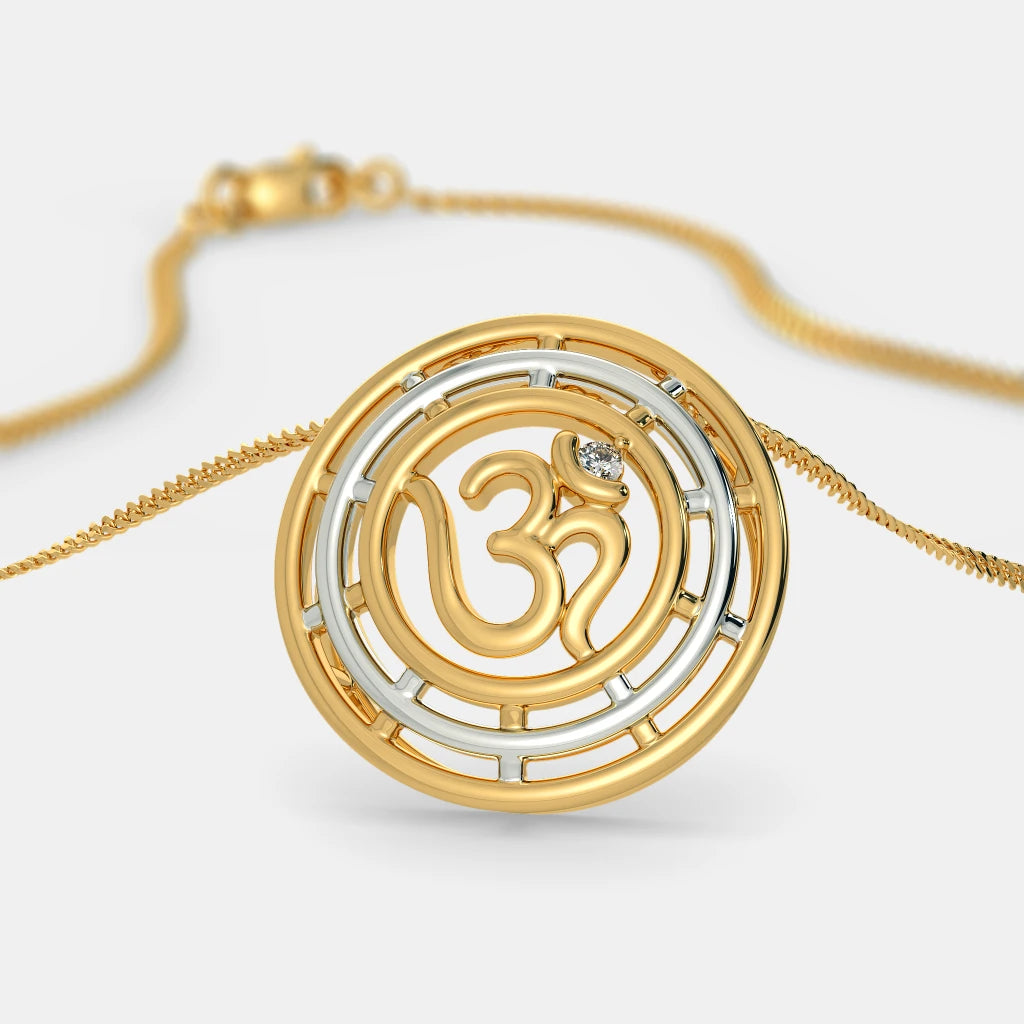 0.025 Ct Round Pendants with Purity of 18Kt