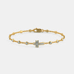 0.216 Ct Round bracelets with Purity of 14Kt