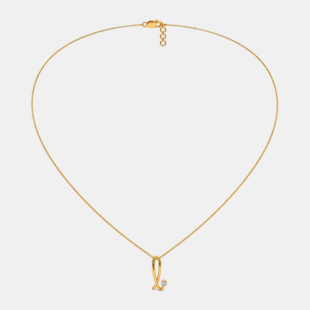 0.015 Ct Round necklaces with Purity of 14Kt