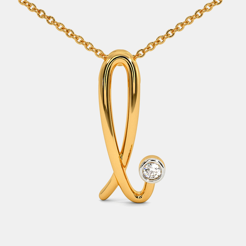 0.015 Ct Round necklaces with Purity of 18Kt