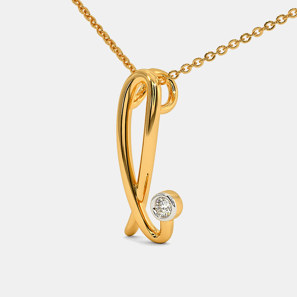 0.015 Ct Round necklaces with Purity of 14Kt