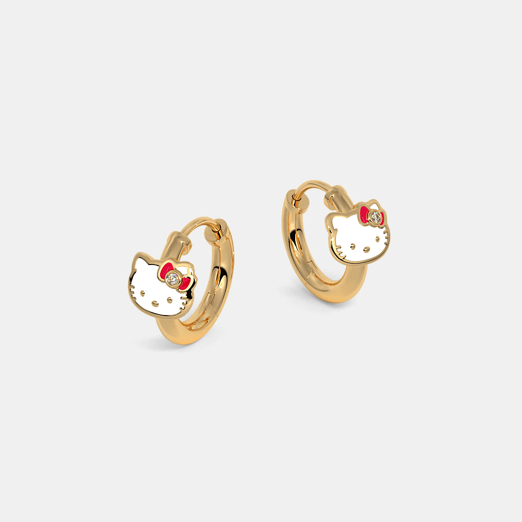 0.010 Ct Round Earrings with Purity of 18Kt