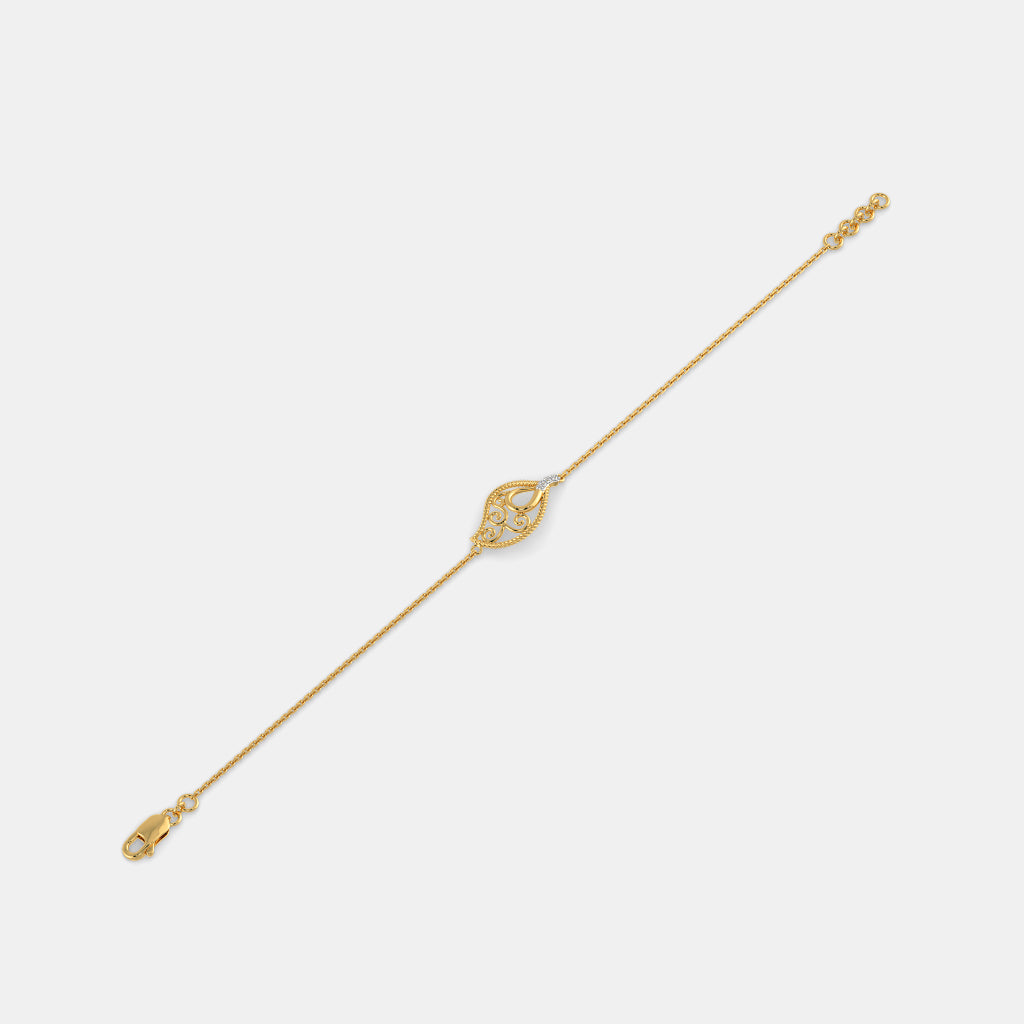 0.026 Ct Round bracelets with Purity of 14Kt