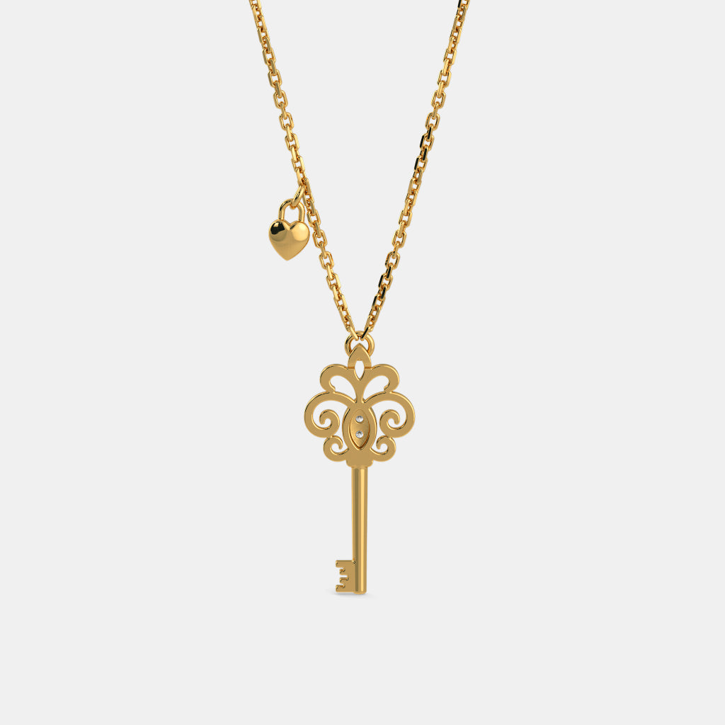 0.020 Ct Round necklaces with Purity of 18Kt