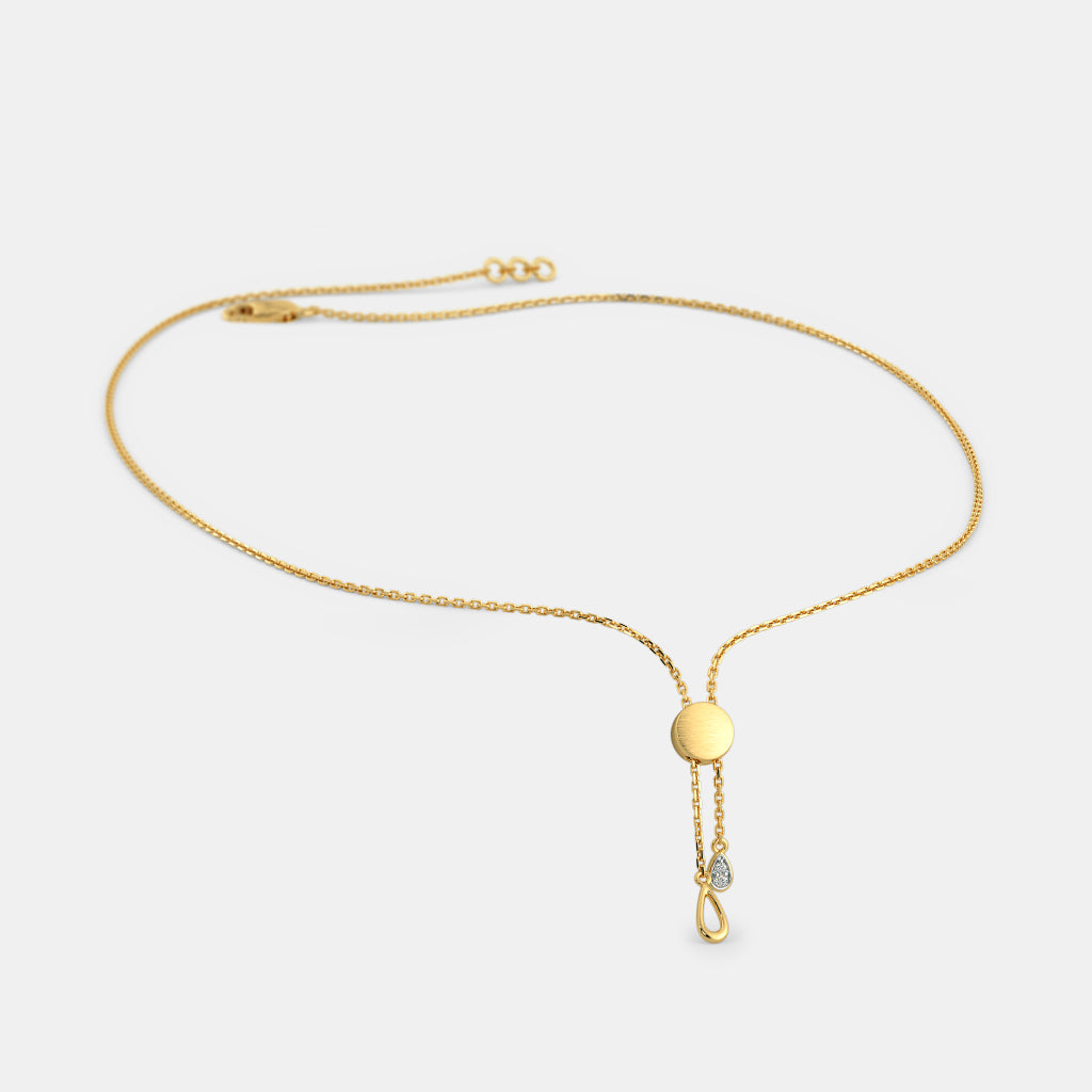 0.025 Ct Round necklaces with Purity of 14Kt