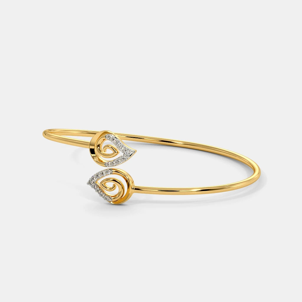 0.198 Ct Round bangles with Purity of 18Kt