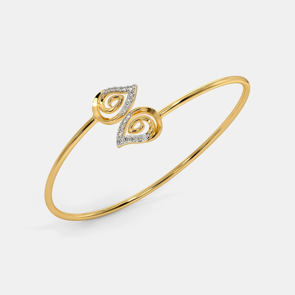 0.198 Ct Round bangles with Purity of 18Kt