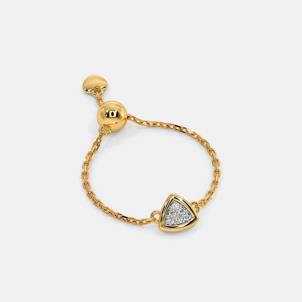 0.033 Ct Round AdjustableRings with Purity of 18Kt