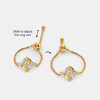 0.029 Ct Round AdjustableRings with Purity of 18Kt