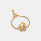 0.070 Ct Round AdjustableRings with Purity of 18Kt