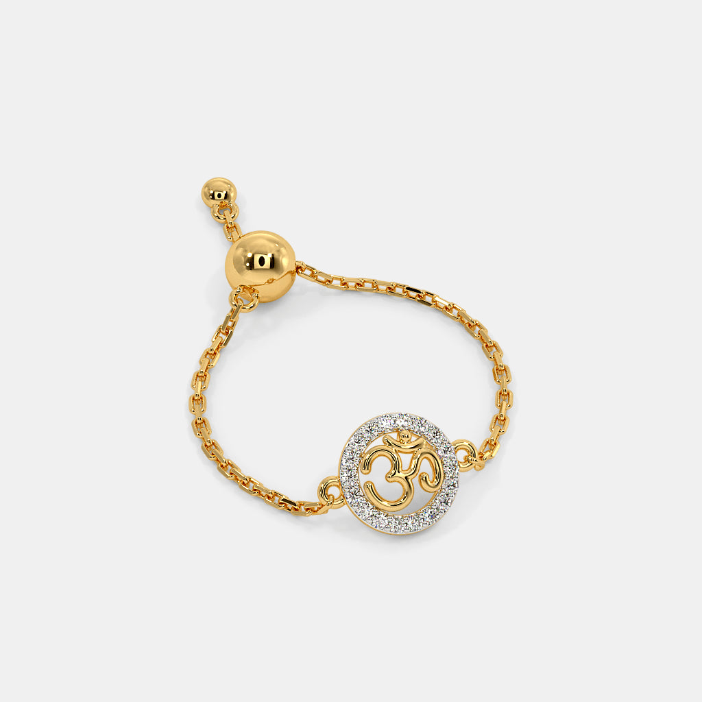 0.090 Ct Round AdjustableRings with Purity of 14Kt