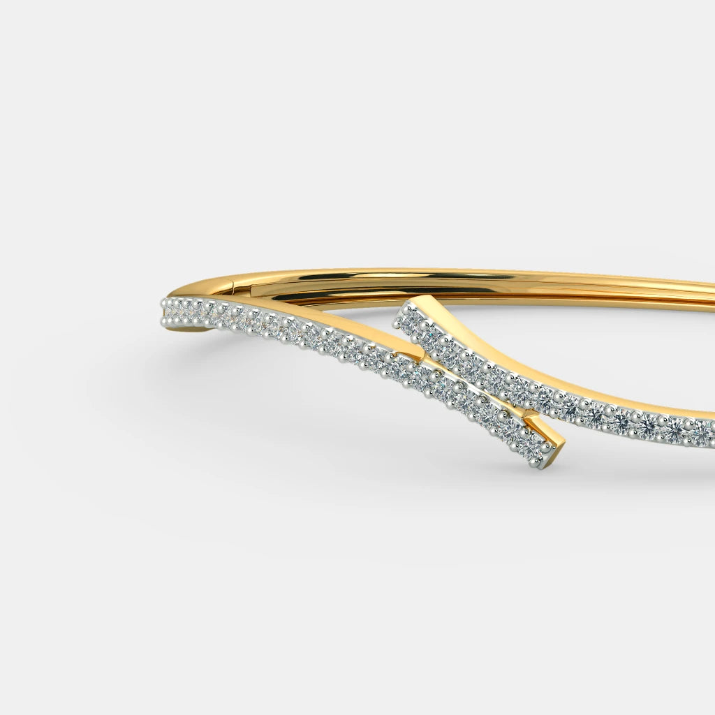 0.660 Ct Round bangles with Purity of 14Kt