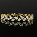 10.85 carat fancy shaped lab-grown diamond bracelet in 18kt gold, front view
