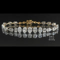 12.52 carat fancy shaped lab-grown diamond bracelet in 18kt gold, front view
