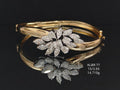 3.85 carat fancy shaped lab-grown diamond bracelet in 18kt gold, front view
