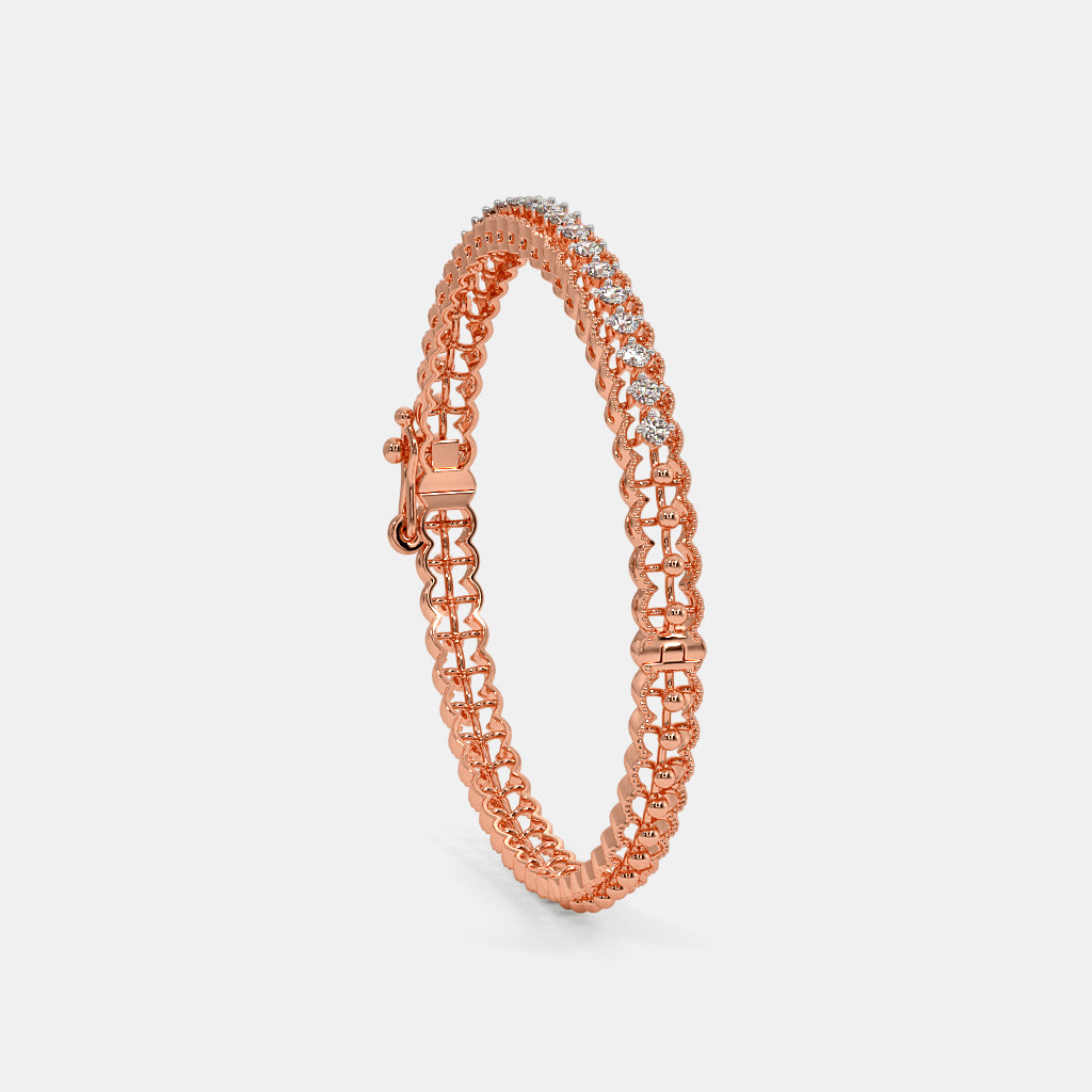 0.551 Ct Round bangles with Purity of 14Kt