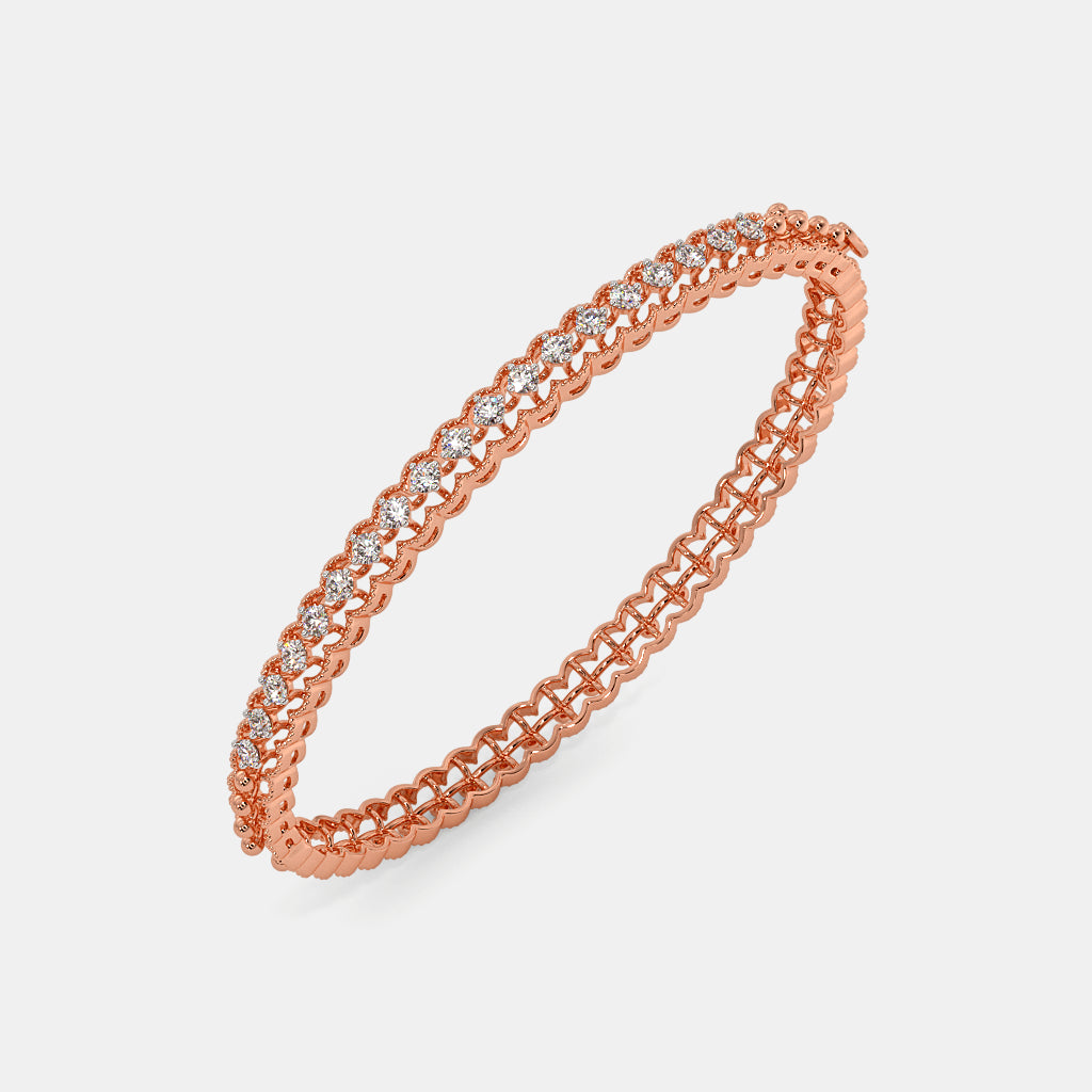 0.551 Ct Round bangles with Purity of 14Kt