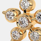 0.236 Ct Round Earrings with Purity of 18Kt