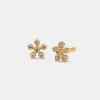0.236 Ct Round Earrings with Purity of 18Kt