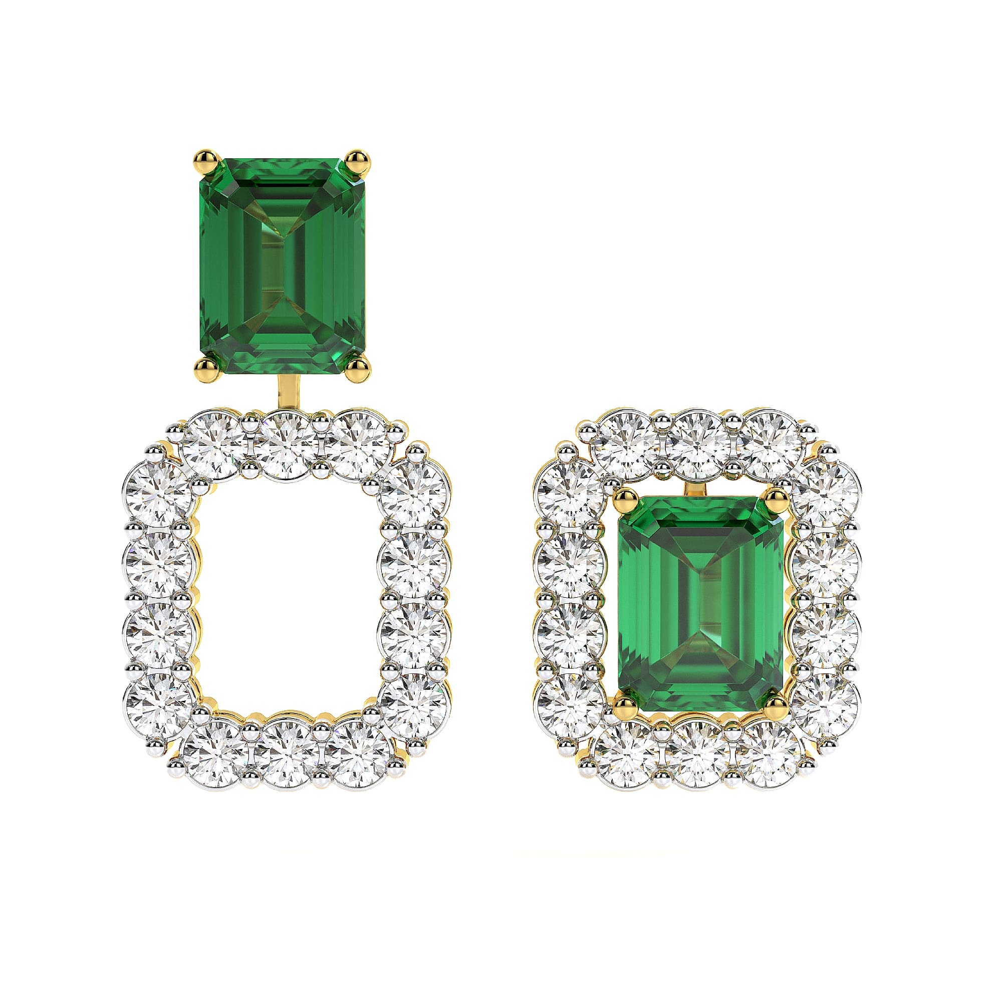 2.34 Ct Earring Emerald Cut 18Kt Gold