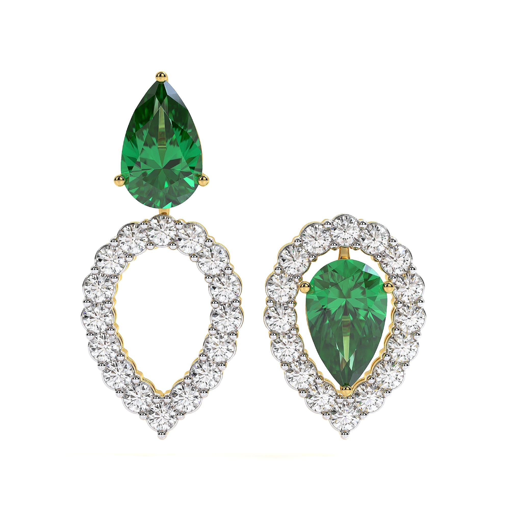 2.46 Ct Earring Pear Cut 18Kt Gold