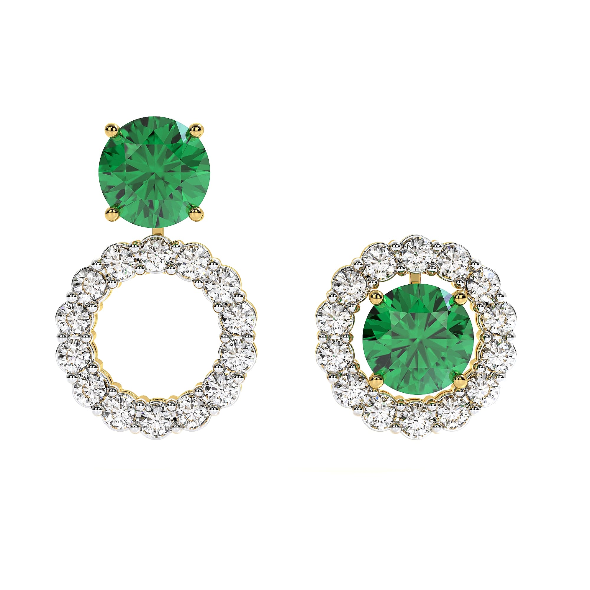 2.96 Ct Earring Round Cut 18Kt Gold