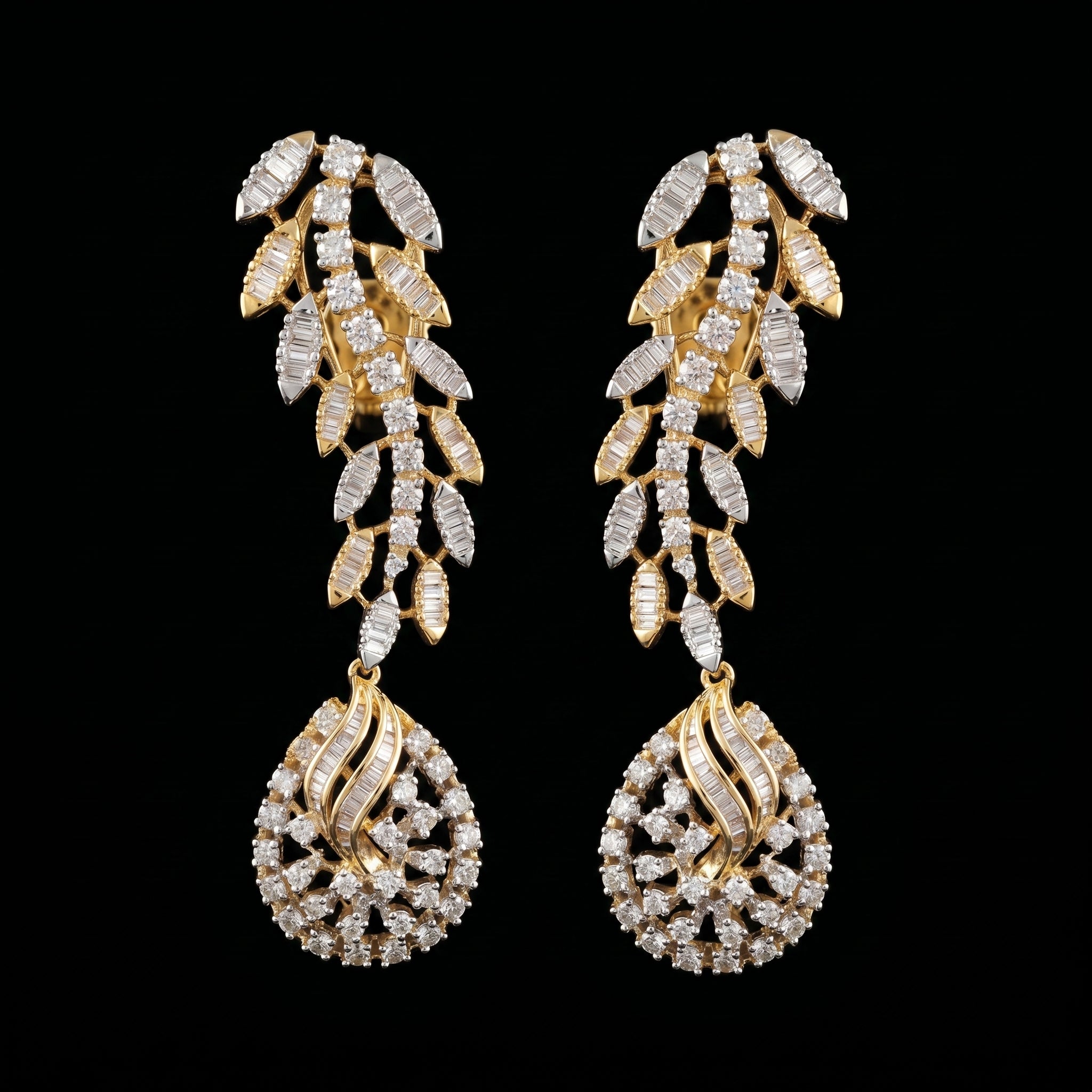 3.36Ct of Long Earring With Purity of 14K
