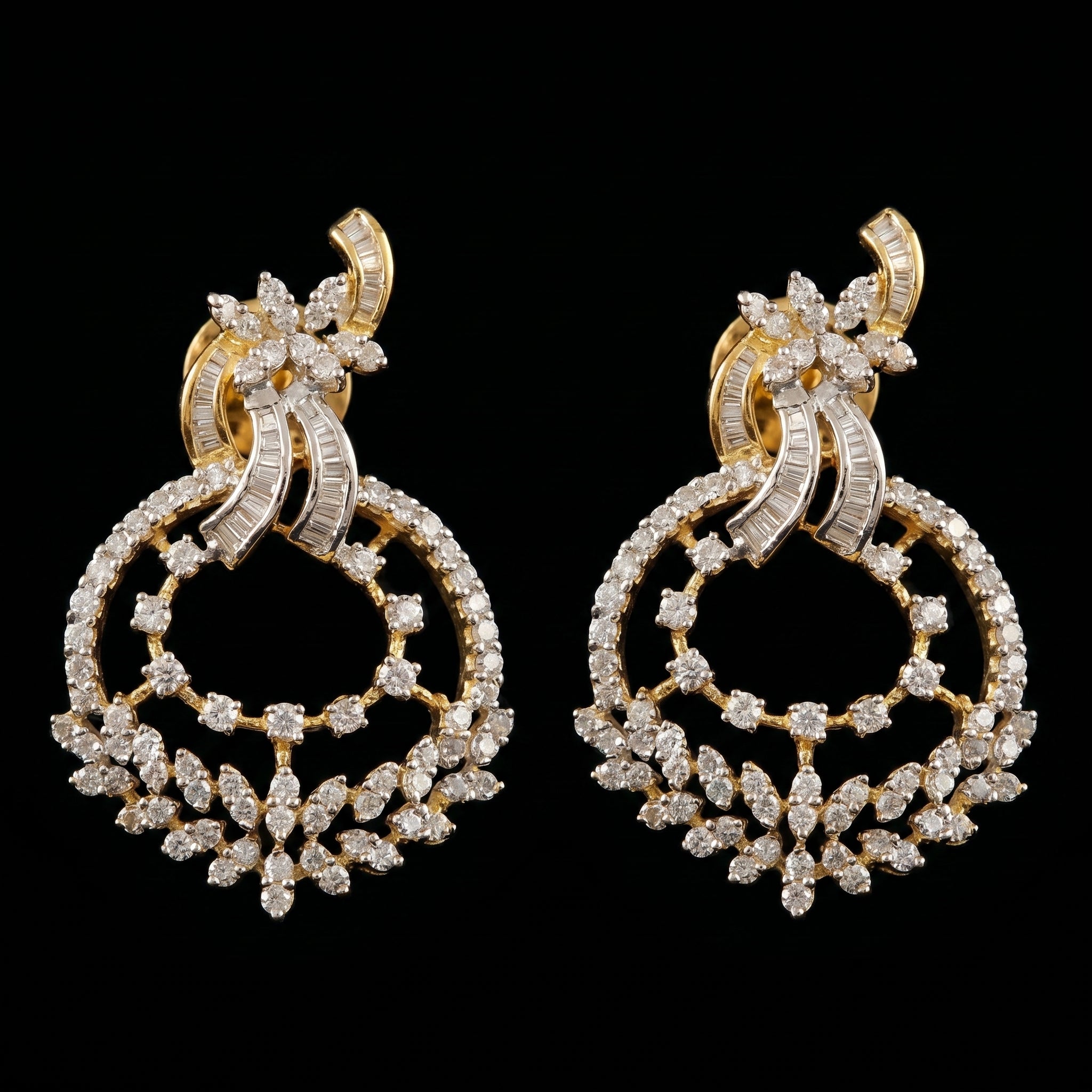 2.01Ct of Long Earring With Purity of 14K