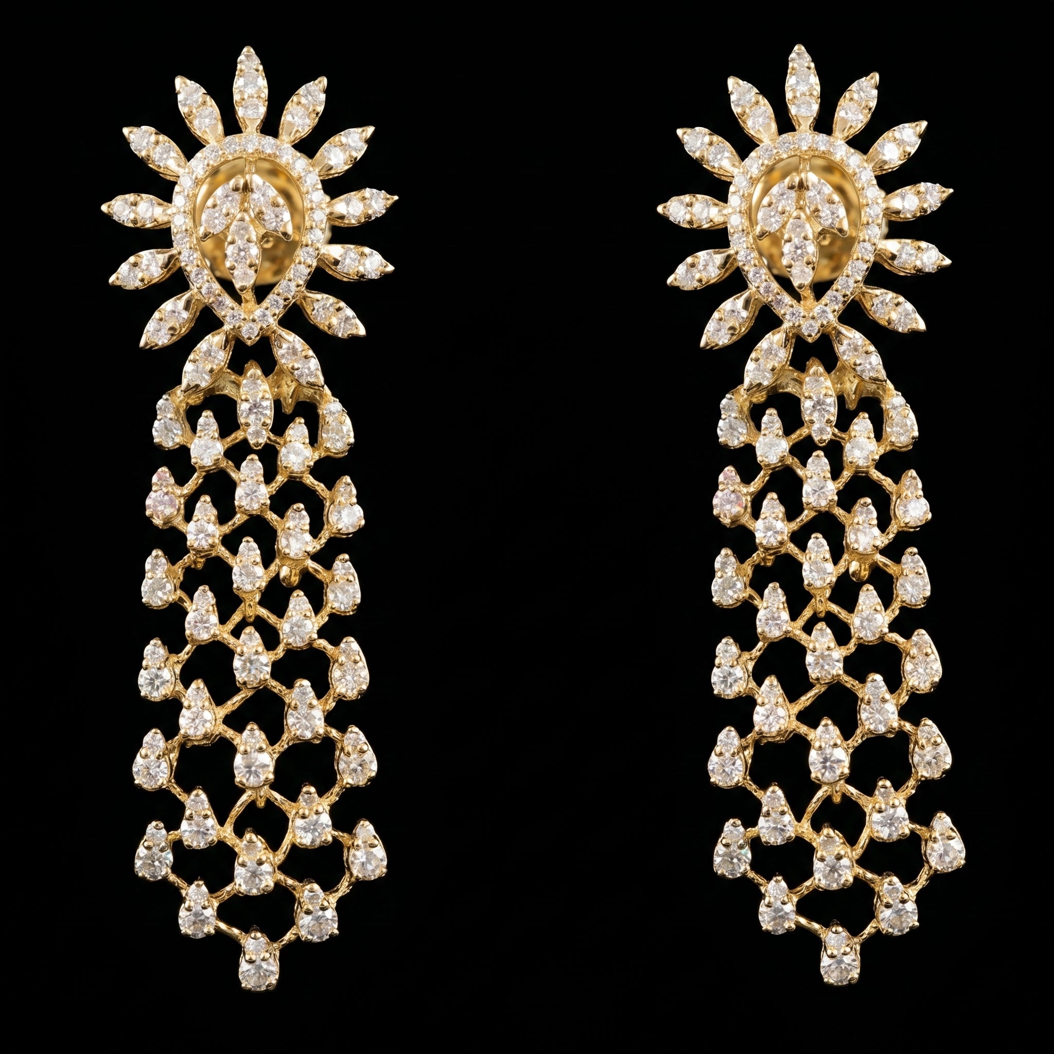 4.48Ct of Long Earring With Purity of 14K