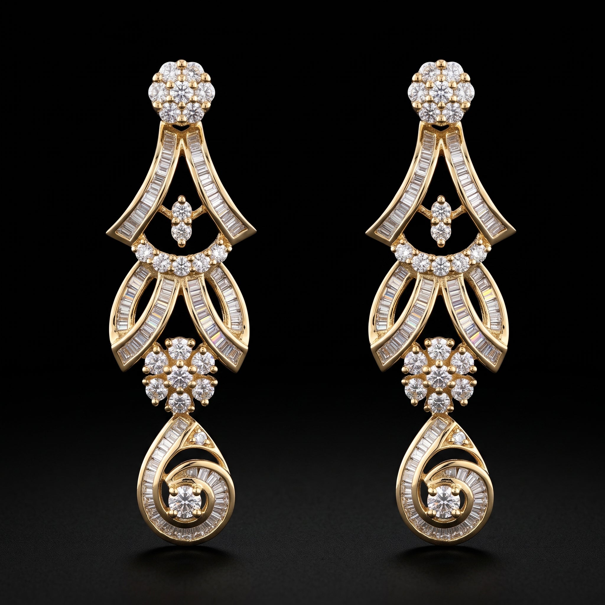 1.79Ct of Long Earring With the Purity of 14K