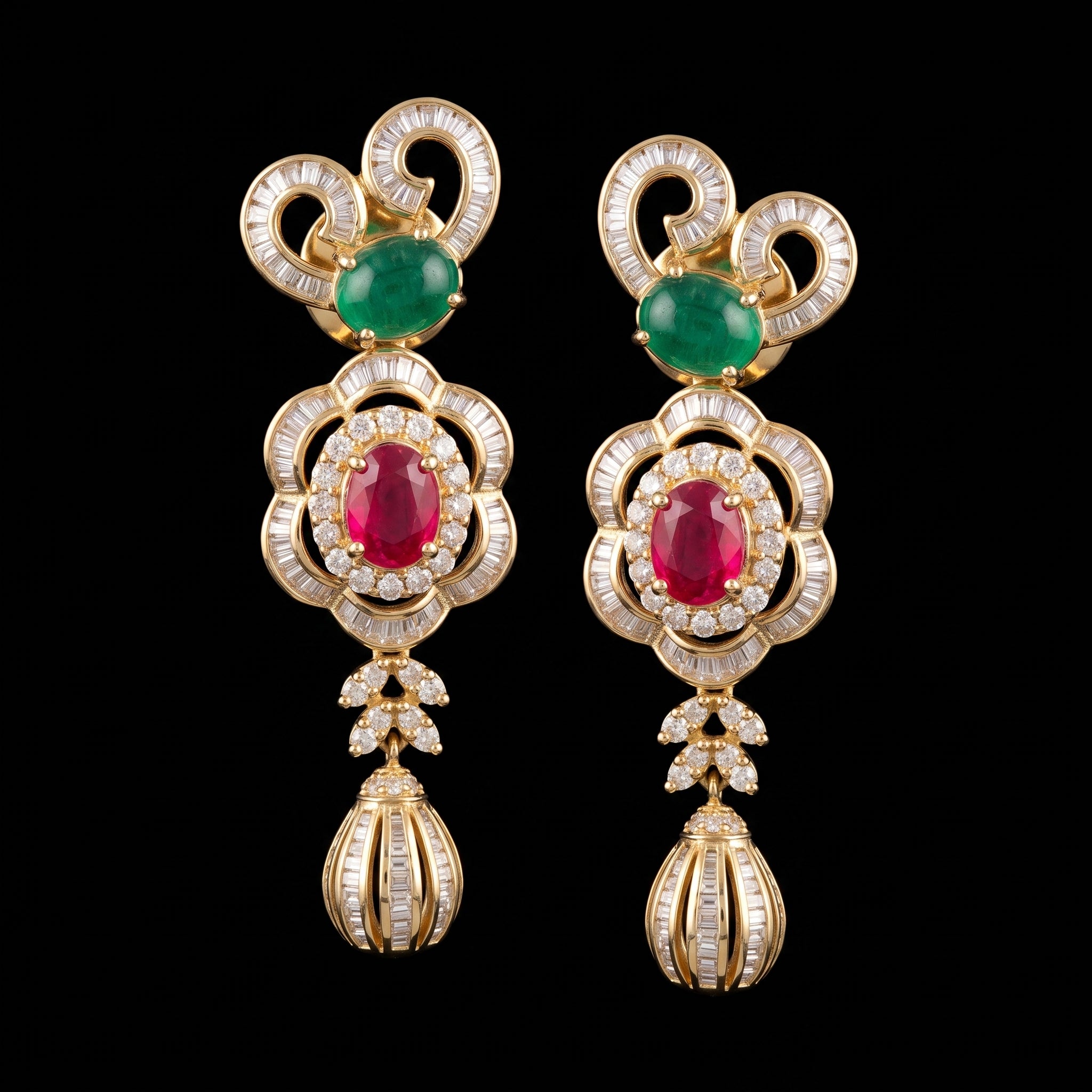 6.59Ct of Long Earring With the Purity of 14K