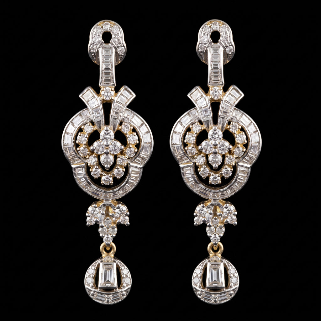 1.81Ct of Long Earring with the Purity of18K