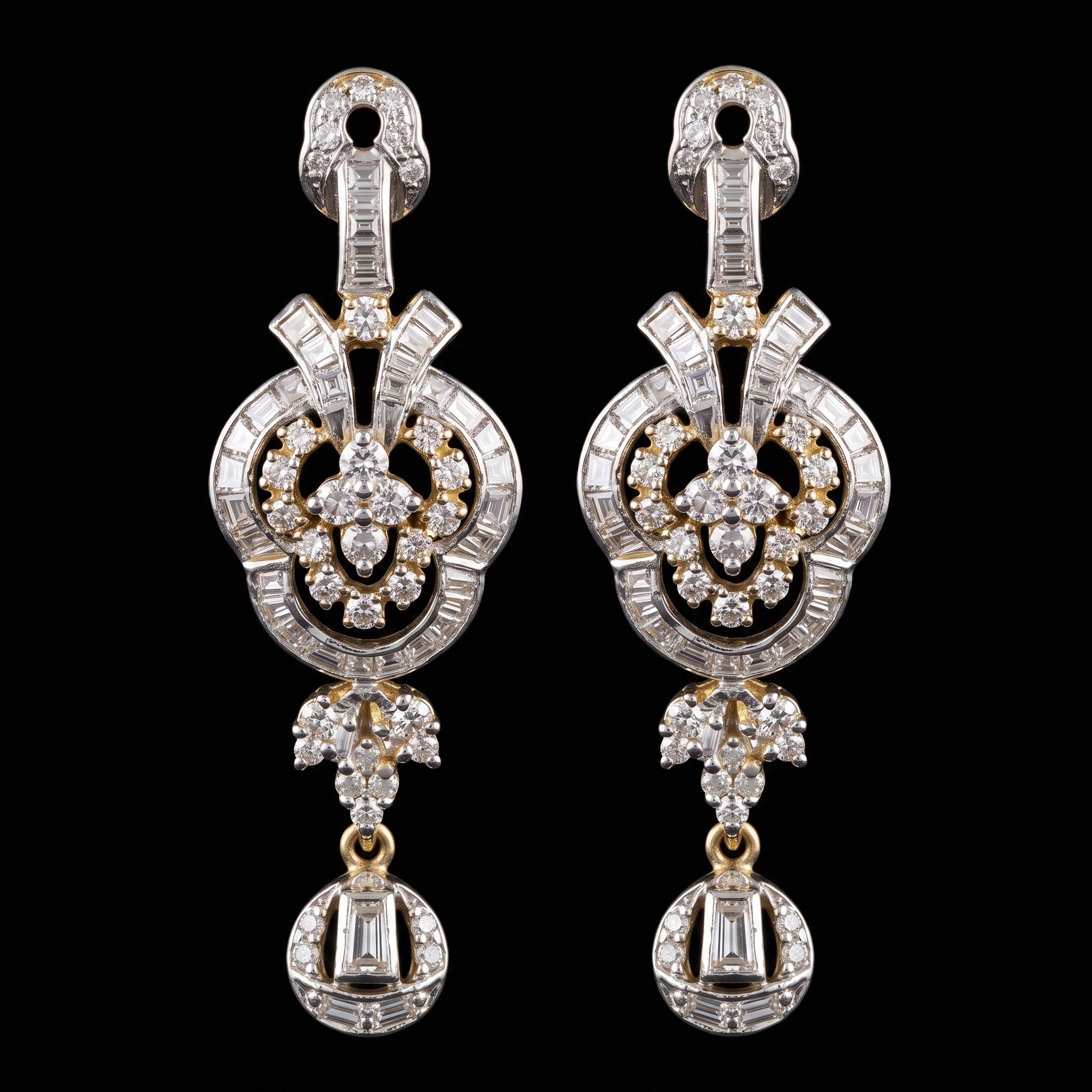 1.81Ct of Long Earring with the Purity of18K