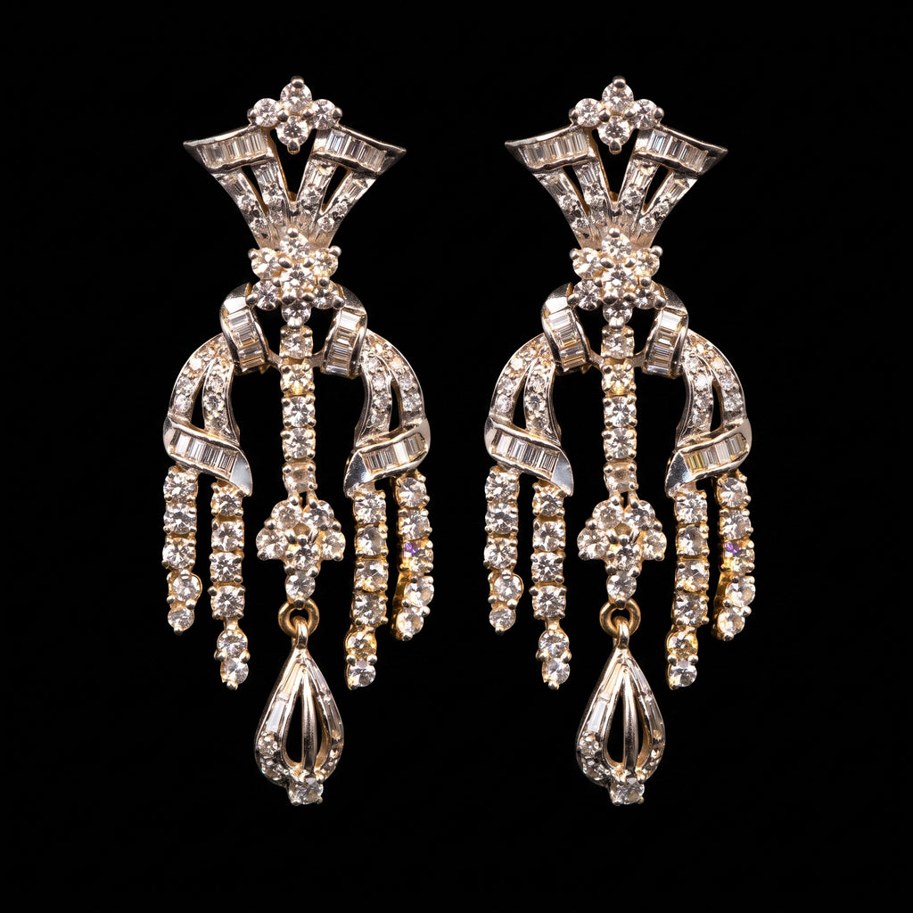 2.07Ct of Long Earring with the Purity of18K