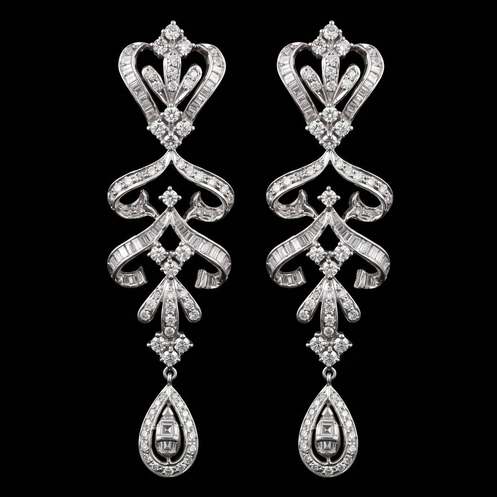 2.55Ct of Long Earring with the Purity of18K