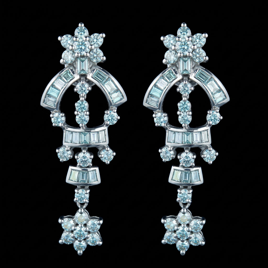 1.1Ct of Long Earring with the Purity of18K