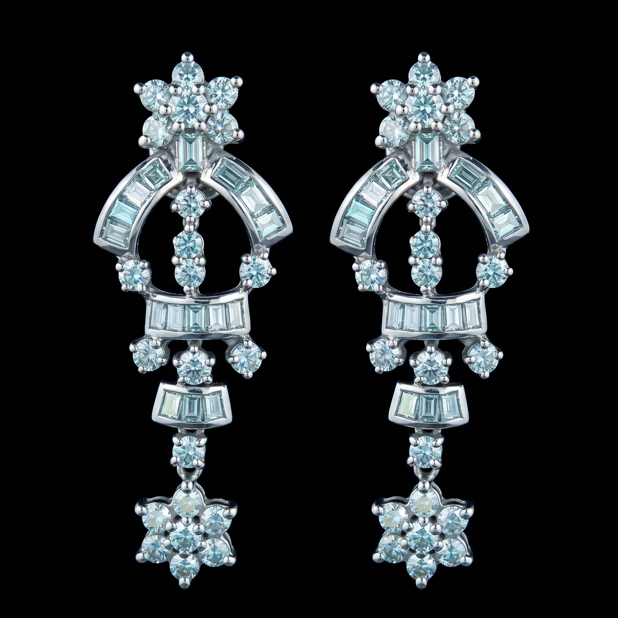 1.1Ct of Long Earring with the Purity of18K