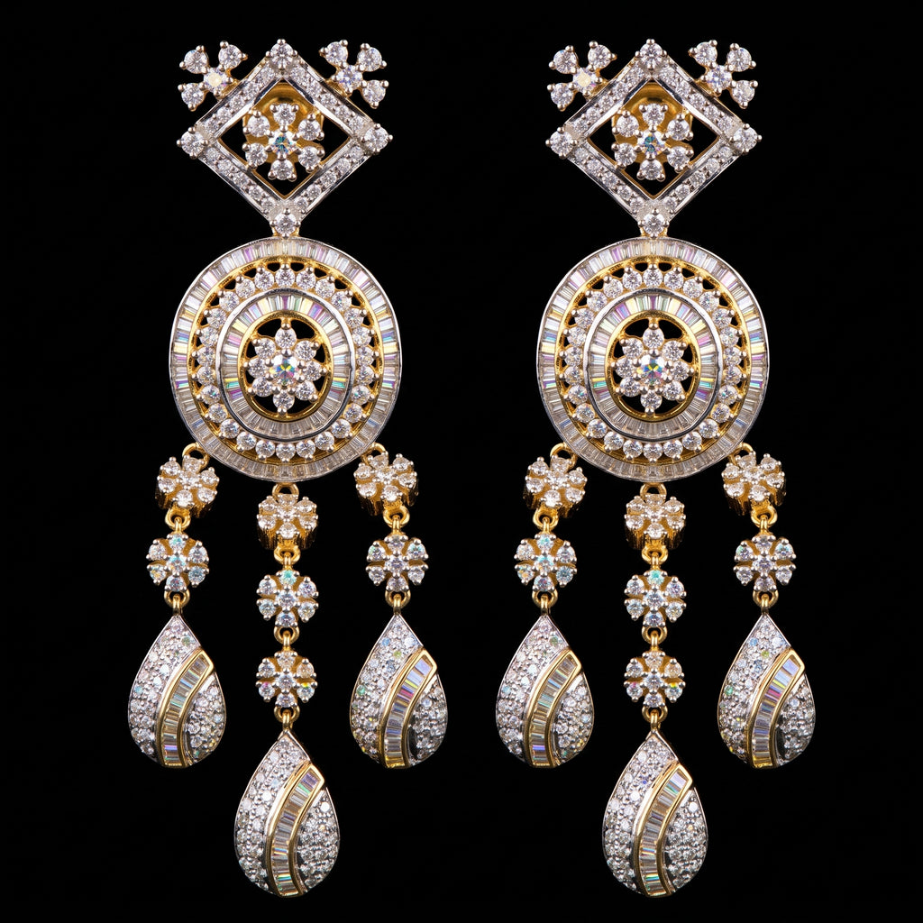 6.53Ct of Long Earring with the Purity of18K