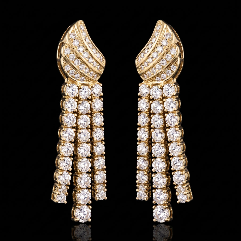 5.31Ct of Long Earring With the Purity of 14K